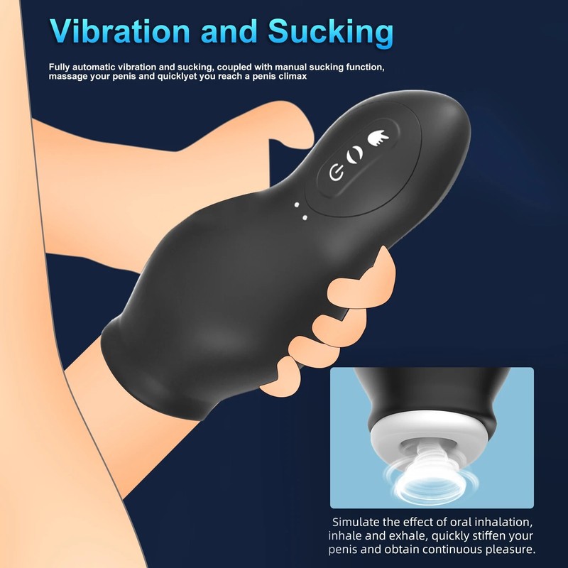 7 Sucking Vibrating Penis Head Massager Male Masturbator Glans Vibrator Sex-Toys