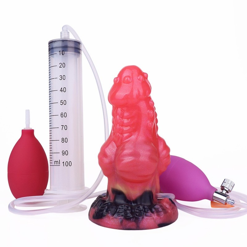 Huge Inflatable Squirting Anal Plug Textured Bumps Silicone Toy for Women gallery
