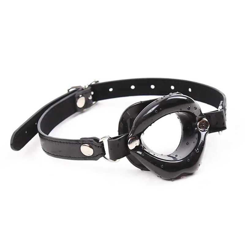 Silicone Lips Open Mouth Gag with Strap Oral Sex Deep Throat Bondage Restraint gallery
