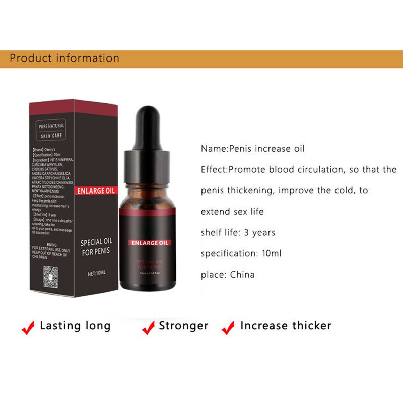 100% Natural Men Penis Enlarger Increase Enlargement Essential Oil Growth XXL gallery