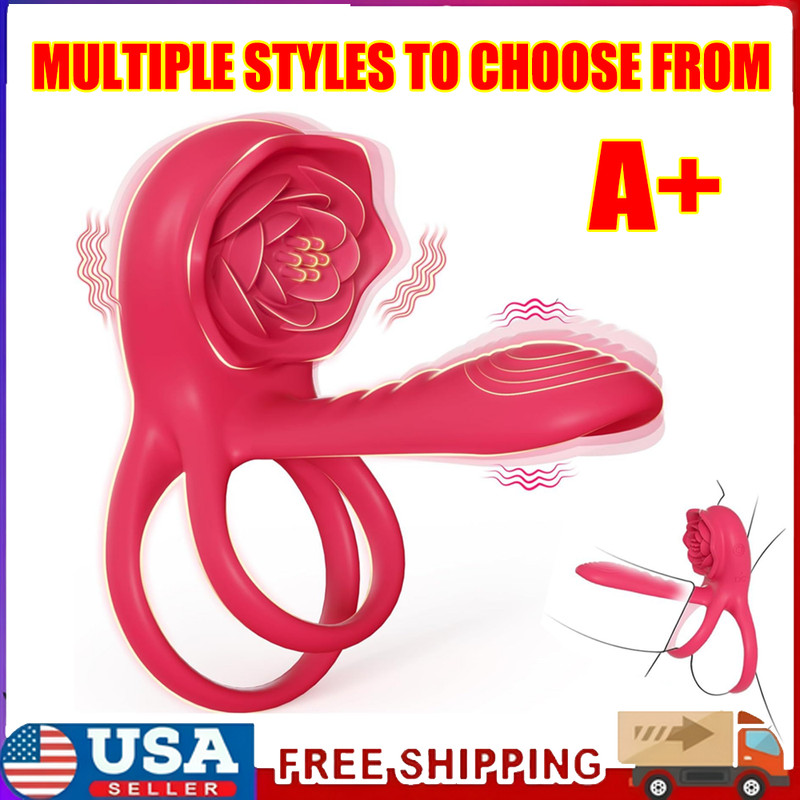 Penis Cock Ring Vibrator G-spot Dildo Massager Sex Toys For Women Men Couples US gallery