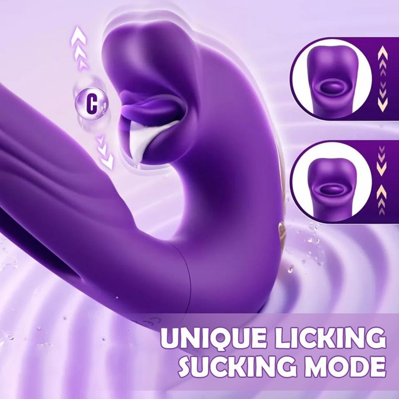 Flapping Vibrating Licking Clitoral G Spot Vibrator Tongue Sex Toy For Women gallery