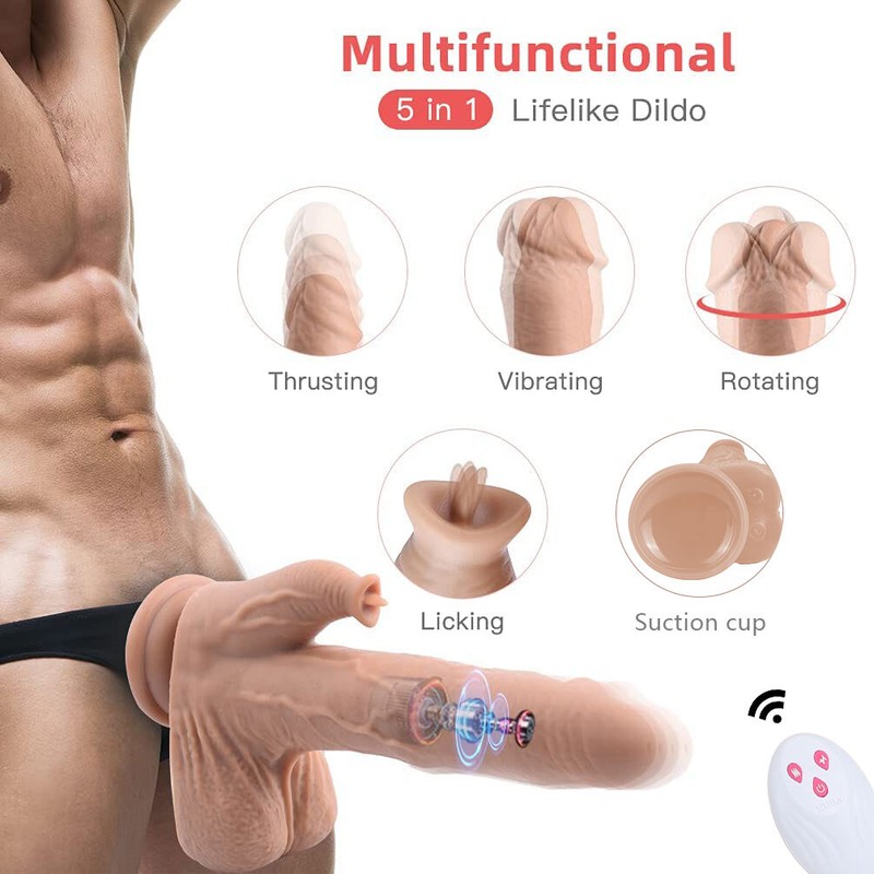 10 Modes Realistic Thrusting Dildo Vibrator G-Spot Clit Licking Sex Toys Women gallery