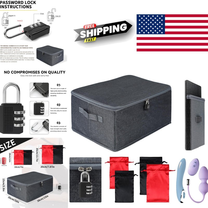 Durable Lockable Storage Box for Adult Toys 15 Inch Washable and Stain Resistant