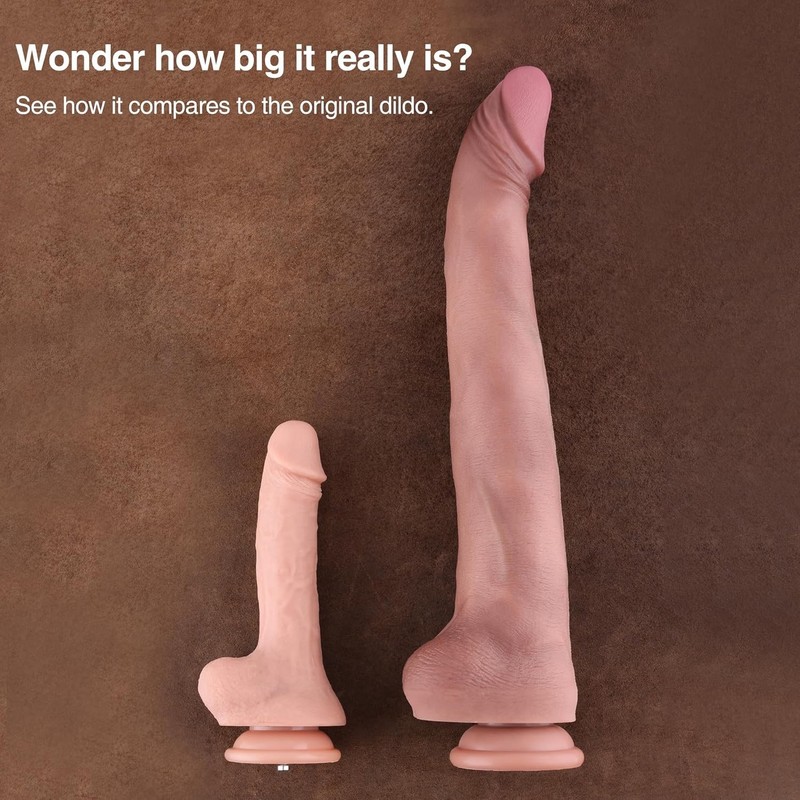 Hismith 17.08" Dual-Density Soft Silicone Dildo, 13.54" Insertable Length, 2.6" gallery