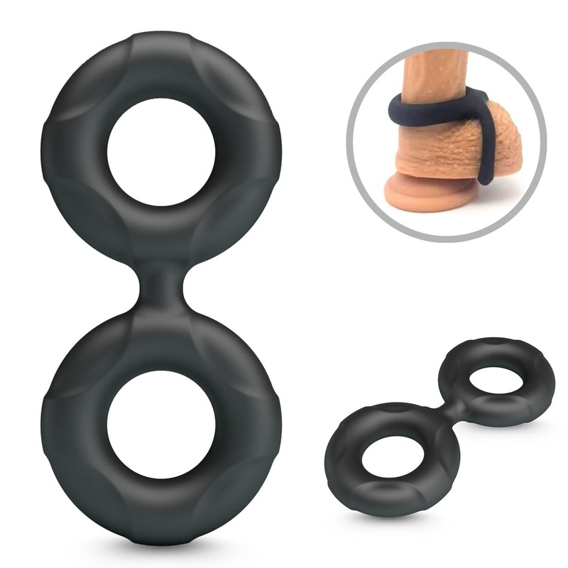 Ultra Soft Silicone Super Stretchy Double Penis Cock & Ball Ring Male Enhancer