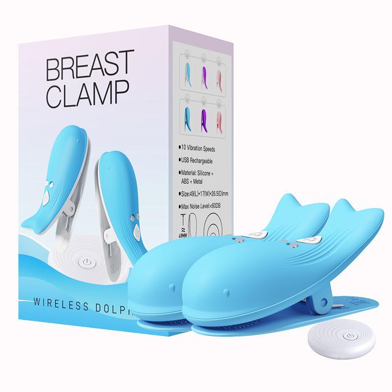Vibrating Nipple Clamps Breast Clips Clit Stimulator Women Restraints Chastity