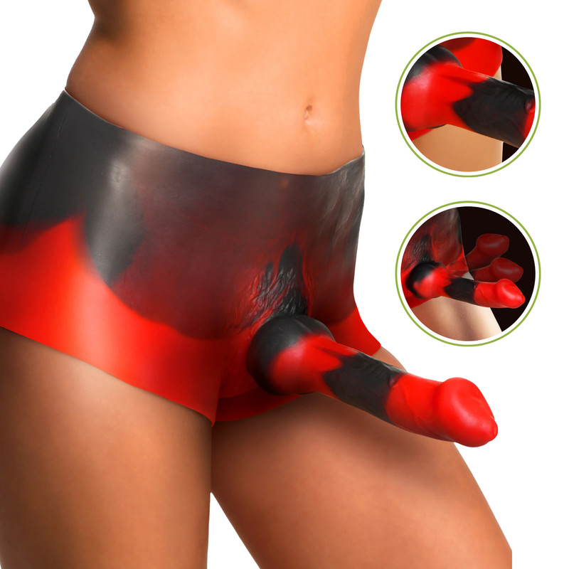 Stretchy Silicone Strap-On Big Thick Strap-less Fantasy Dildo Adult Sex Toy