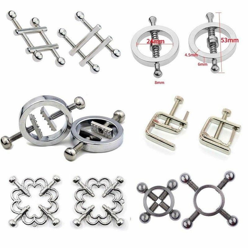 Women Adjustable Nipple Clamps Clit Clips Torture Bondage Sex Toys Piercing BDSM