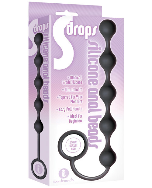 The 9's S Drops Silicone Anal Beads Black
