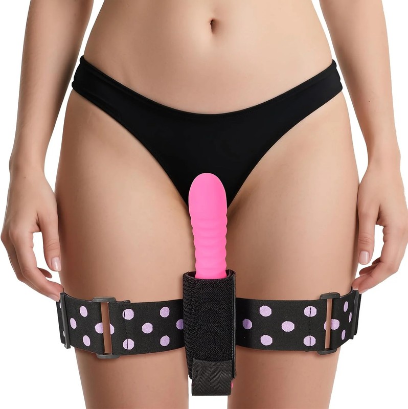 Bondage Vibrator Forced Strap Sex Toy for Women, Hands-Free Thigh Restraints wit
