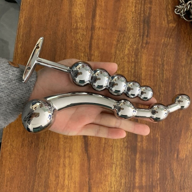 Stainless-steel-High-Quality-Massager-Anal-Vaginal-Plug-Hook-Beads-Prostate-Dild gallery