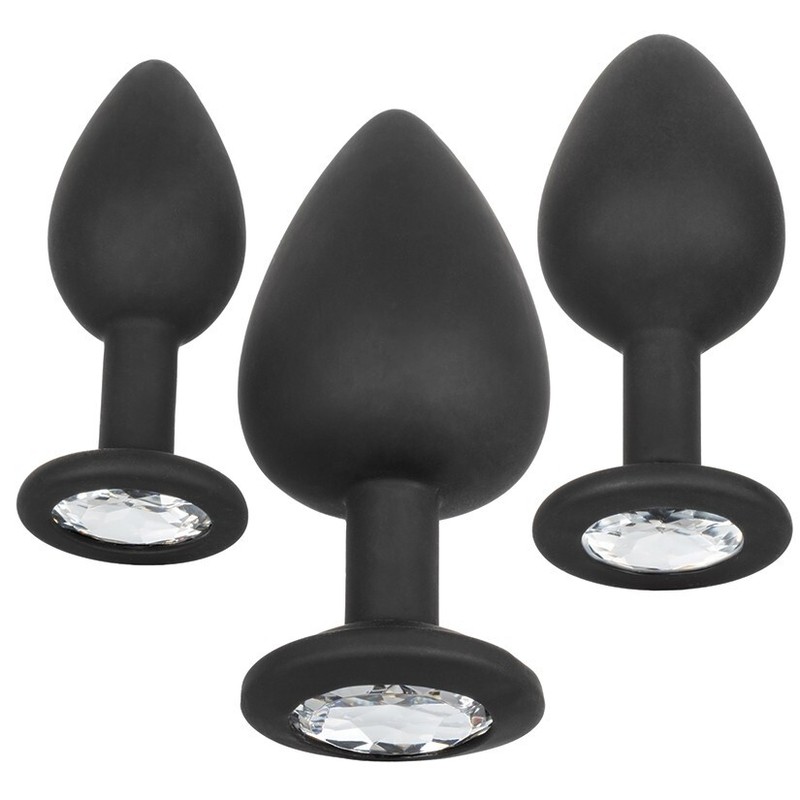 Jeweled Anal Butt Plug💋Gem Diamond Insert Sex Toy for Men Women Couple 3 PC Set gallery