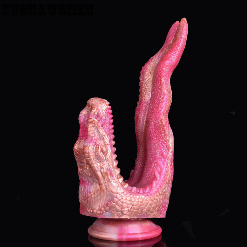 Huge Wide Penis Double-ended Dildo Anal Dong Sucker Adult Masturbator Sex Toy gallery