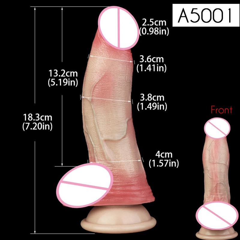 Realistic Huge Dual Layer Silicone Dildo With Suction Cup Vaginal Anal Sex Toys