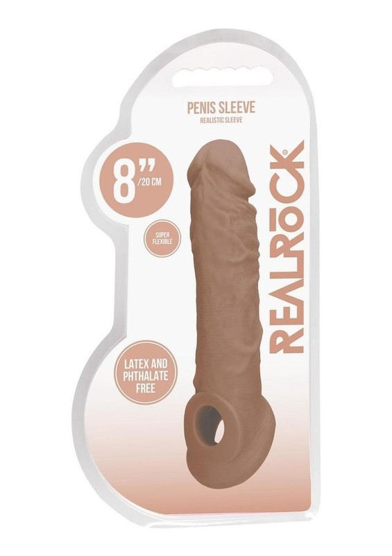 RealRock Realistic Penis Sleeve 8 inch – Caramel