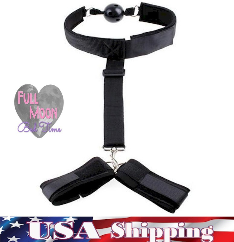 New Bondage Restraint Ball Gag Handcuffs Nylon Velcro Hand Cuff