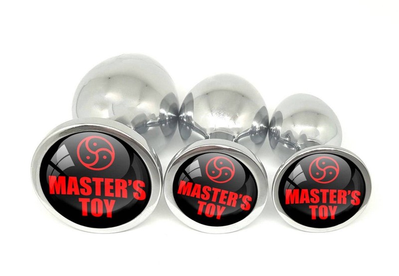 MASTERS TOY BDSM Logo Red on Black Butt Plug in 3 sizes Anal ddlg hotwife hot