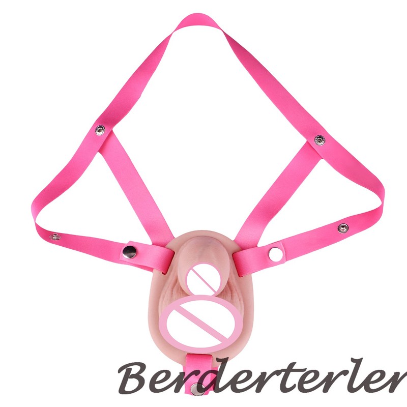 Lockable Chastity Cage Male Chastity Belt Strap On Dildo Pant With Hole Ring gallery