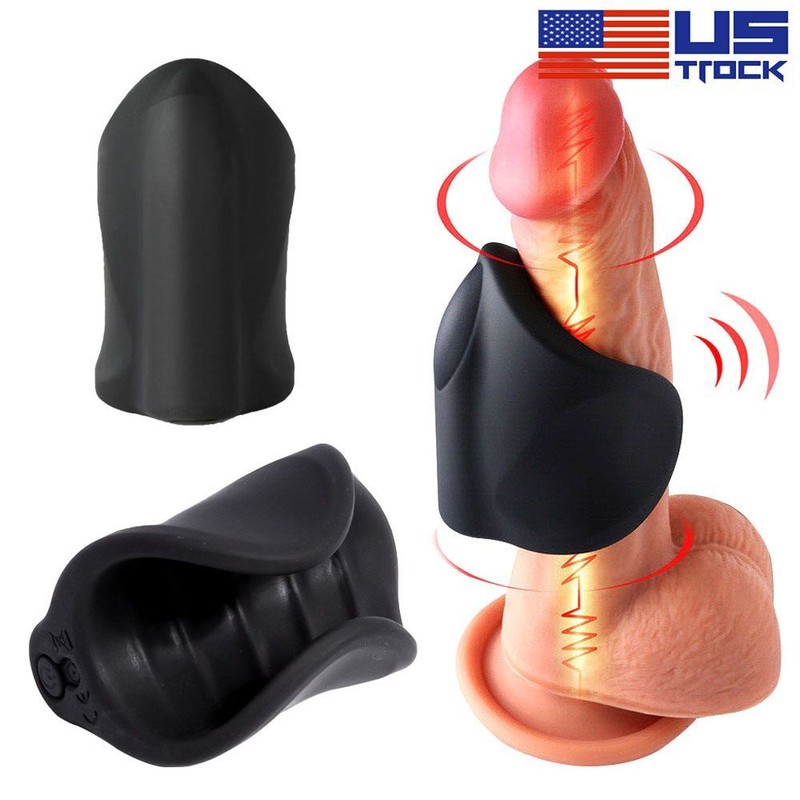 Male Vibrating Penis Head Massager Male Masturbator Glans Vibrator Sex Toys US