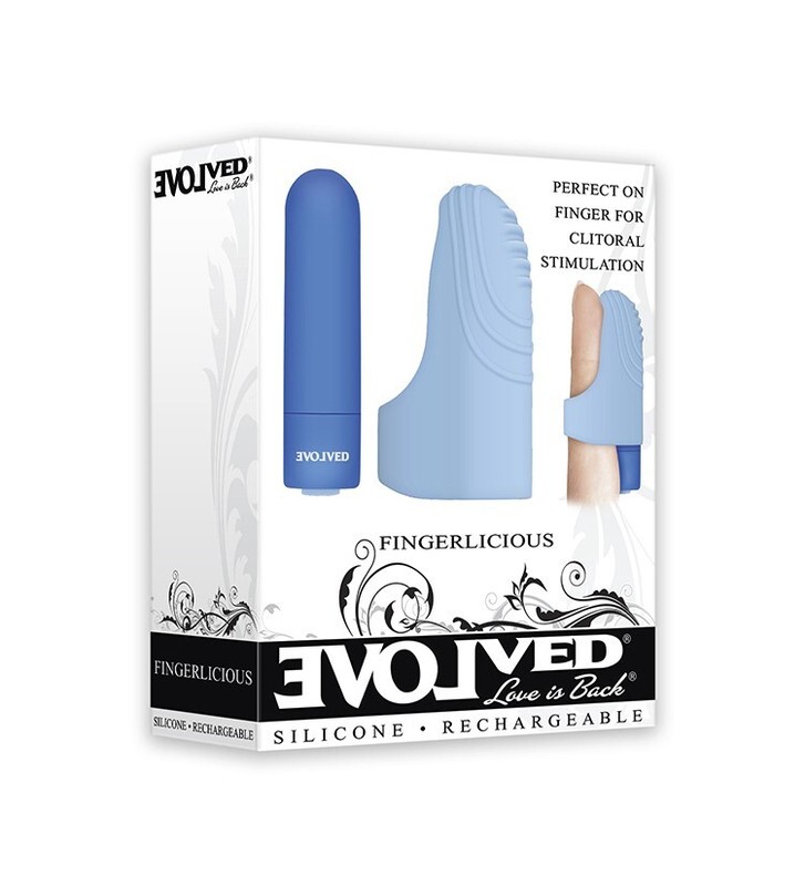 Evolved Novelties Ultimately Pleasurable Fingerlicious Blue Finger Vibrator, New