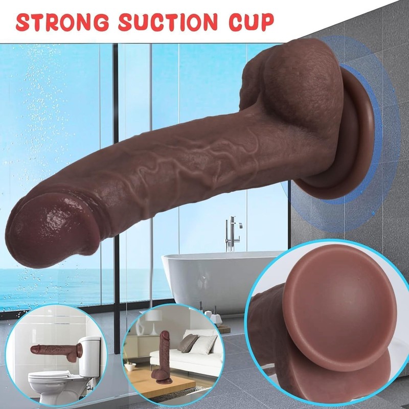 7.8" Liquid Silicone Dildo - Suction Cup and Lifelike Veins for Pleasure gallery