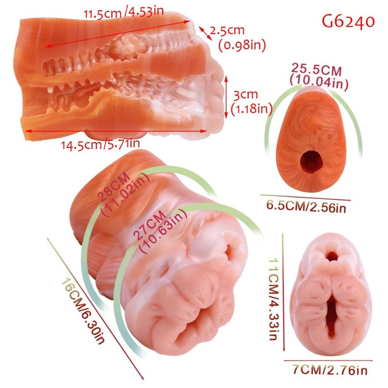 Fantasy Single/Dual Channel Pussy Male Masturbator Silicone Men&rsquo;s Penis Stroker
