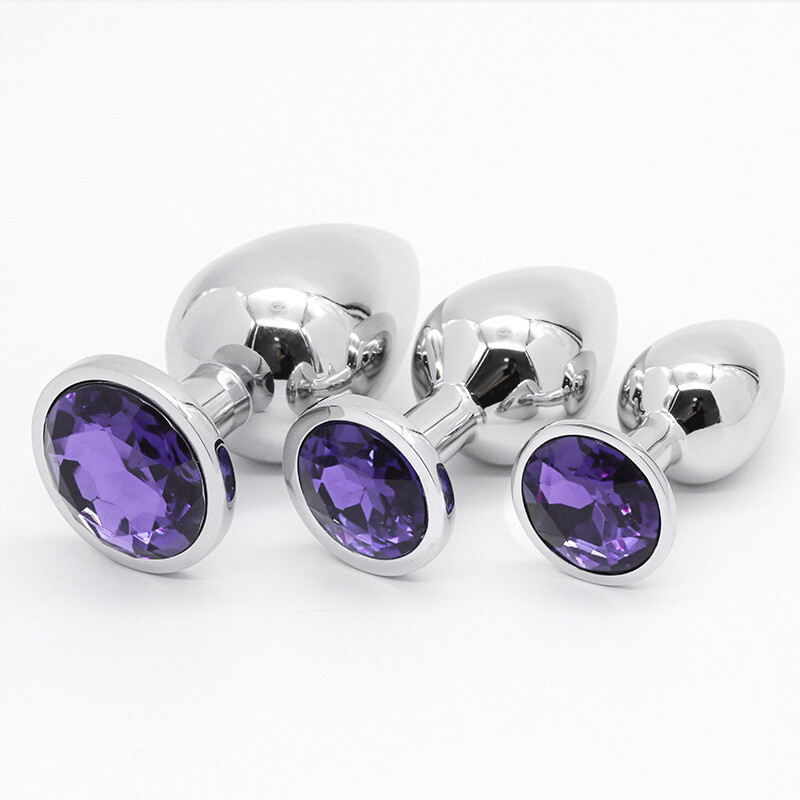 3Pcs Anal Butt Plug STAINLESS Set Sex Toy Women Men Couple Metal Dildo Jewel gallery