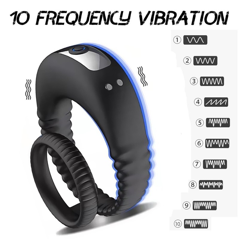 Couples Vibrator G-spot Dildo Massager Cock Ring Adult Sex Toys For Women Men US gallery
