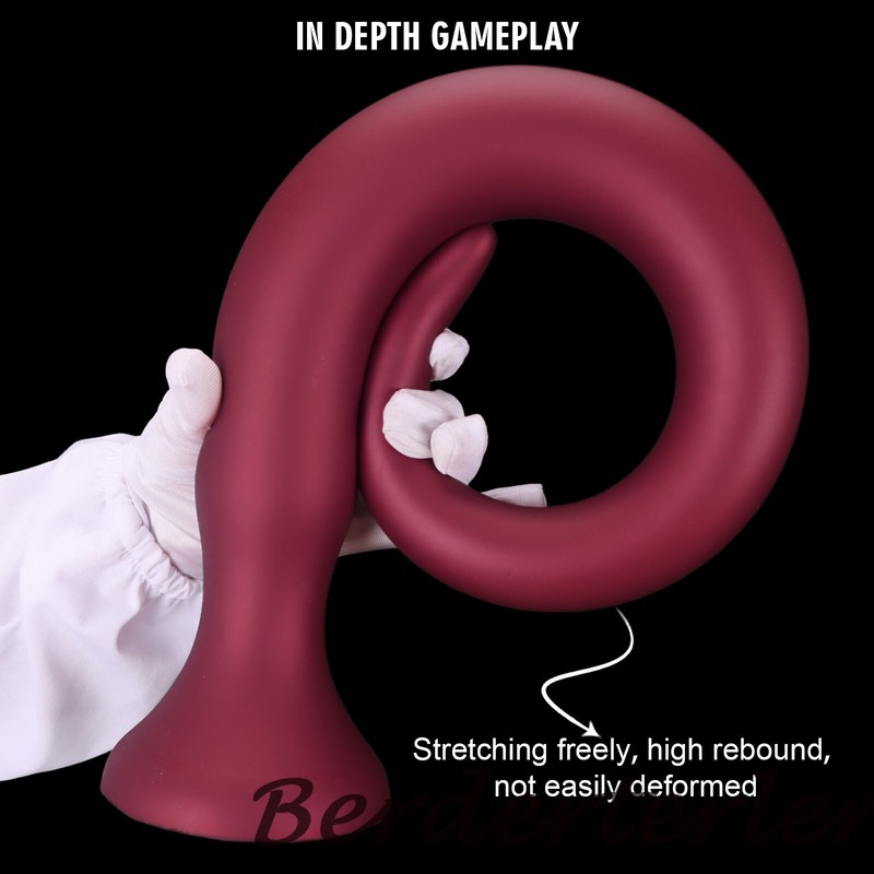Long Red Anal Plug Deep Anal Masturbation Tool Silicone Butt Plug Anal Sex Toys gallery