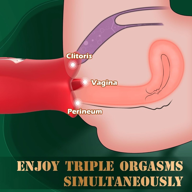 Rose Sucking Vibrator Oral Clit Tongue Licking G-Spot Dildo Sex Toys For Women gallery