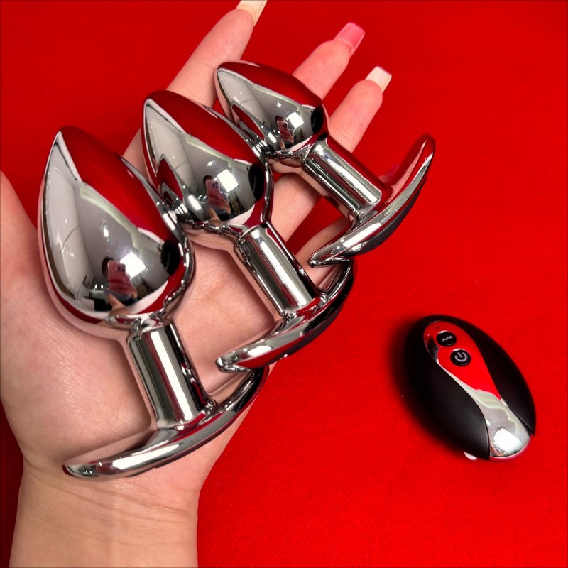 Metal Butt Plug Vibrator Prostate Massager Anal Bead Dildo Sex Toy for Men Women