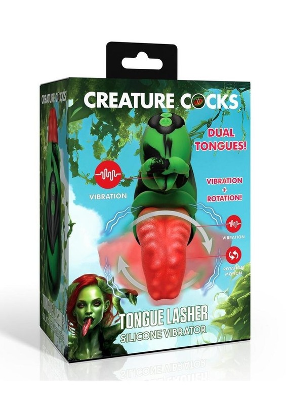Creature Cocks Tongue Lasher Rechargeable Silicone Vibrator -Green