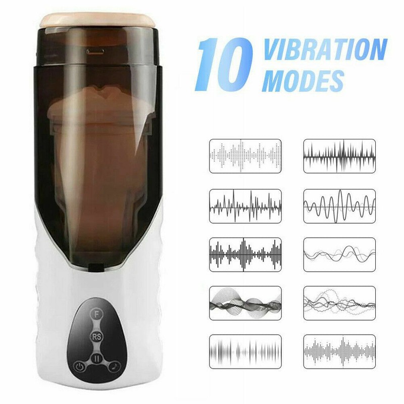 Masturbaters Automatic HandsFree Male Telescopic Heating Cup Stroker Men Sex Toy gallery