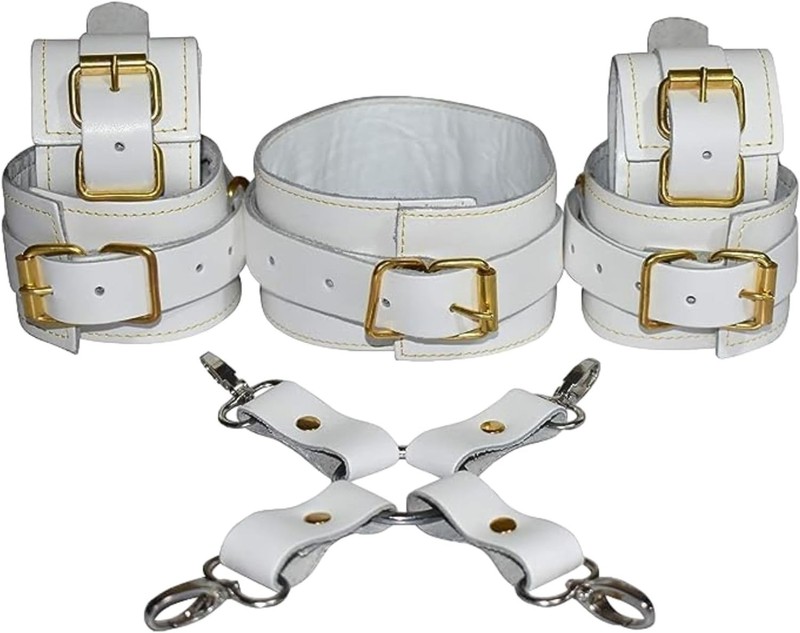 Handmade Genuine Leather Bondage Set for Couples Adjustable 6-Piece Kit