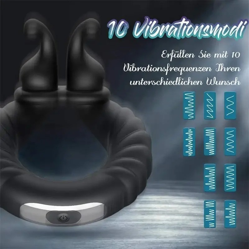 Vibrating Cock Rings Adjustable Penis Ring Silicone Rechargeable For Men Sex Toy gallery