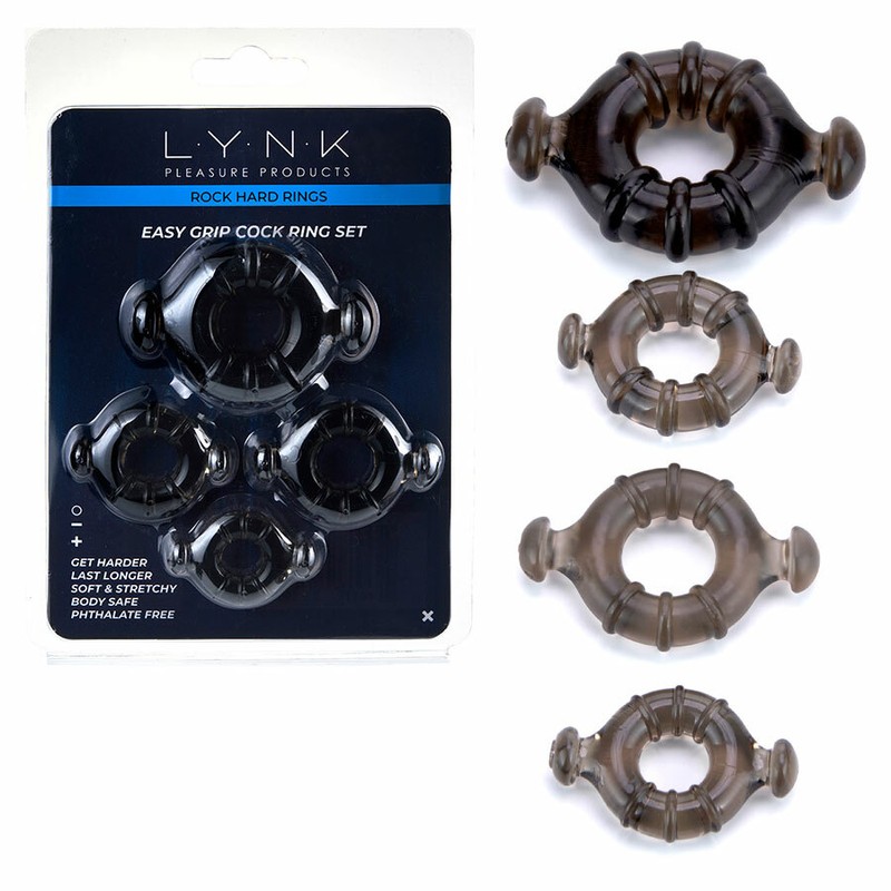 4x Stretchy Cock Rings Tight Firm Stay Hard Penis Erection Enlarger Last Longer