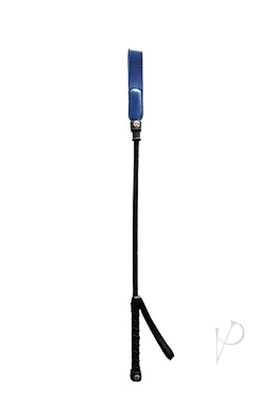 Rouge Leather Short Riding Crop with Slim Tip – Blue
