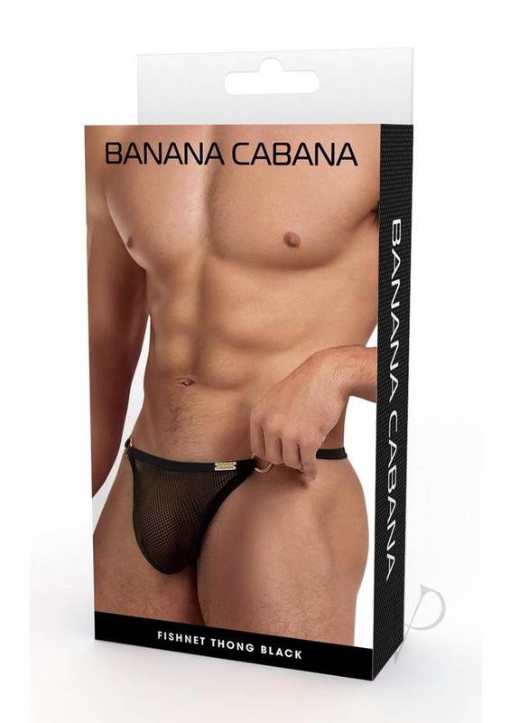 Banana Cabana Mesh G-String – Small/Medium – Black