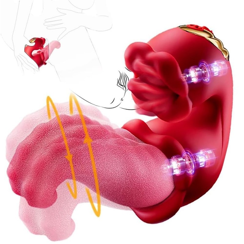 Sucking Vibrator Oral Clit Licking Tongue G-Spot Dildo Sex Toys For Women Nipple