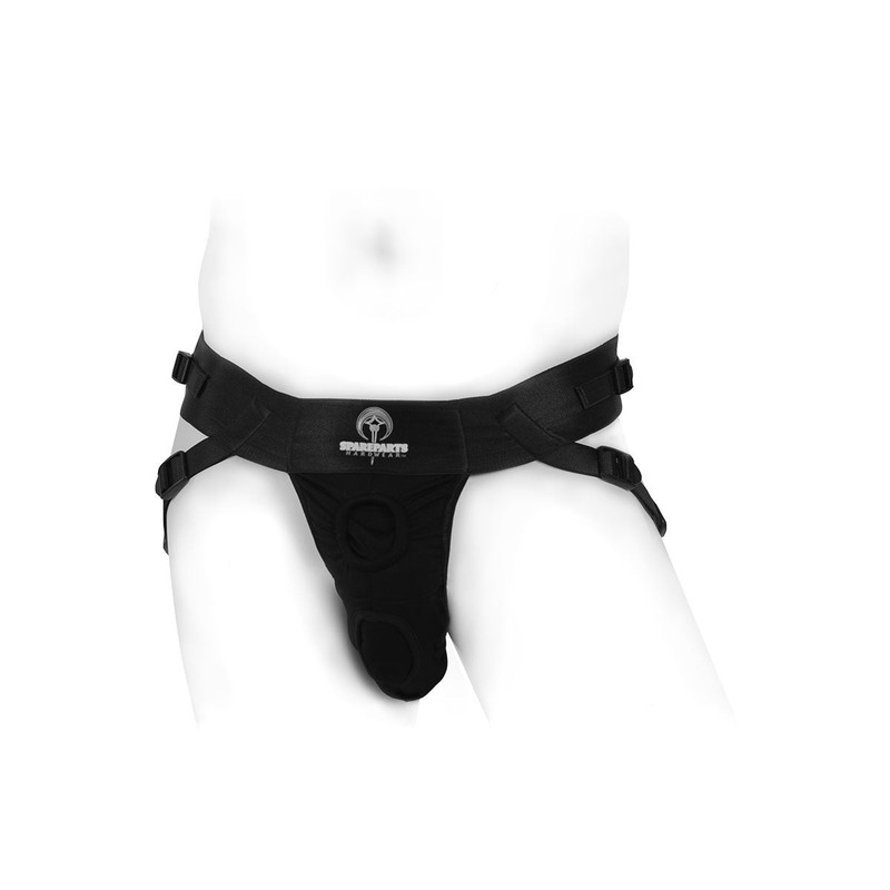 SpareParts Deuce Male Harness Regular Size B – Comfortable Black Strap-On