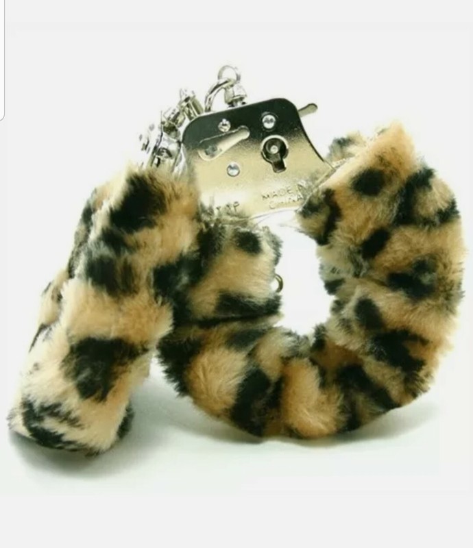 Golden Triangle- Plush Love Cuffs- Leopard gallery