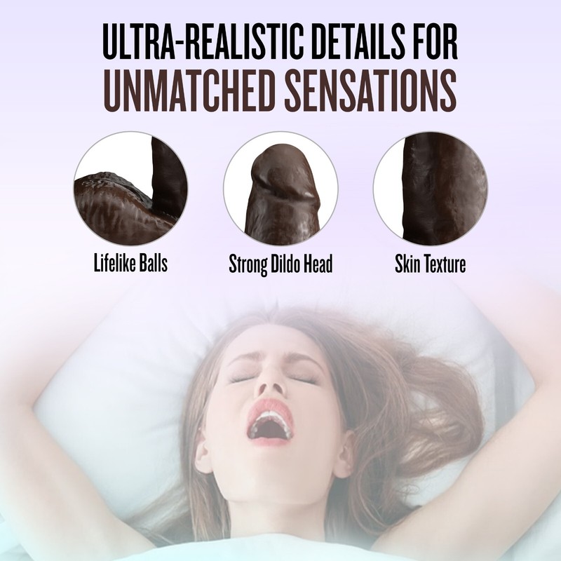 Eden Triple Density 7" Body Safe Realistic Soft Dildo w/ Suction Cup Chocolate gallery