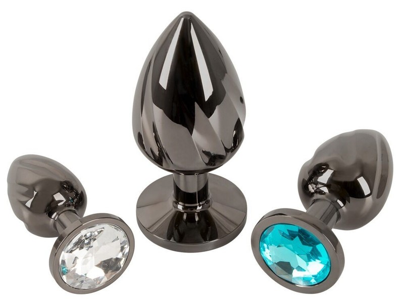 3 Butt Plug Metal Kit with Gem Anal Training Various Sizes and Weights gallery