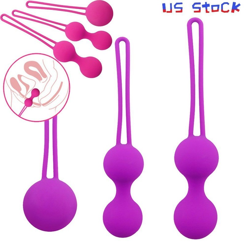 Female Kegel Balls Weighted Exerciser Set Silicone Ben Wa Beads Beginner Kegal