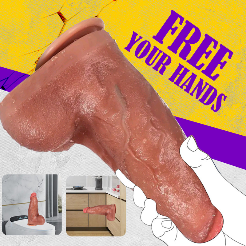 Silicone Super Big Extra Large Thick Fat Cock with Balls Suction Cup Dildo Dong