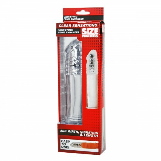 Clear Sensations Vibrating Penis Enhancer Vibrating Vibe Girth Length Size Matte