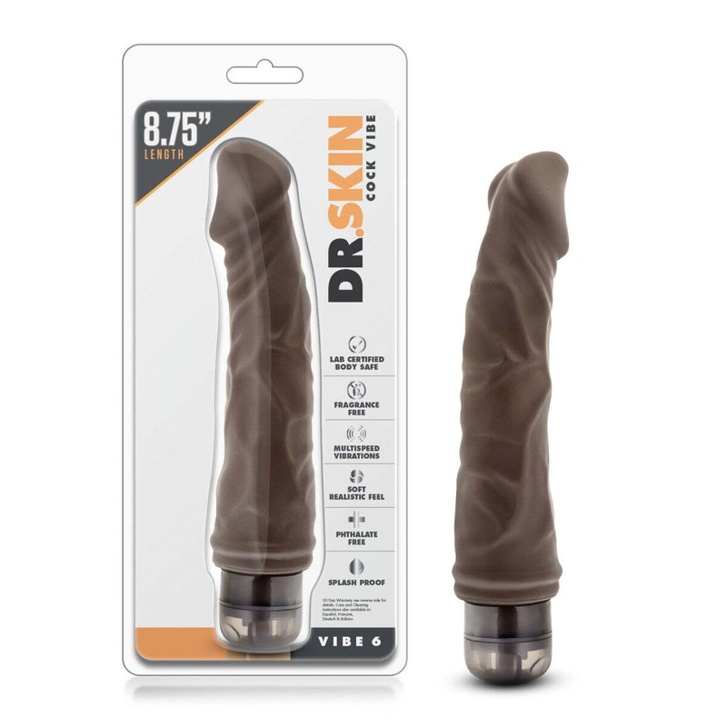 Blush Dr. Skin Cock Vibe 6 – 8.75&Prime; Realistic Feel Flexible Vibrating Dildo
