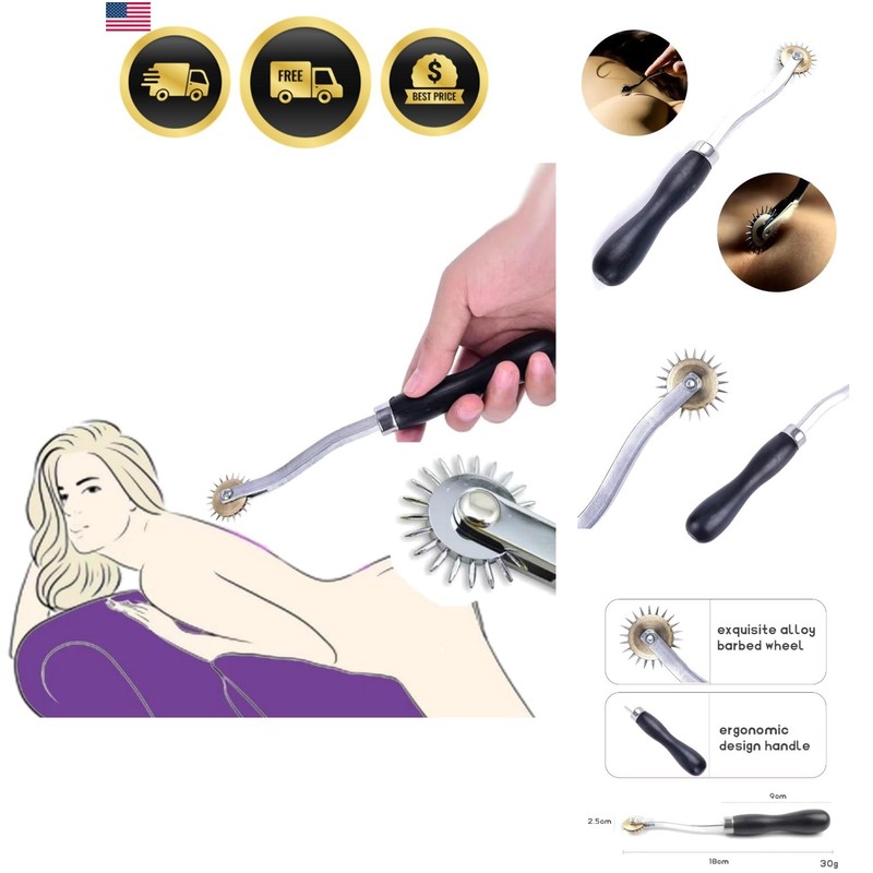 Stainless Steel BDSM Pinwheel Nipple Breast Spikes Fetish Tongue Stimulator