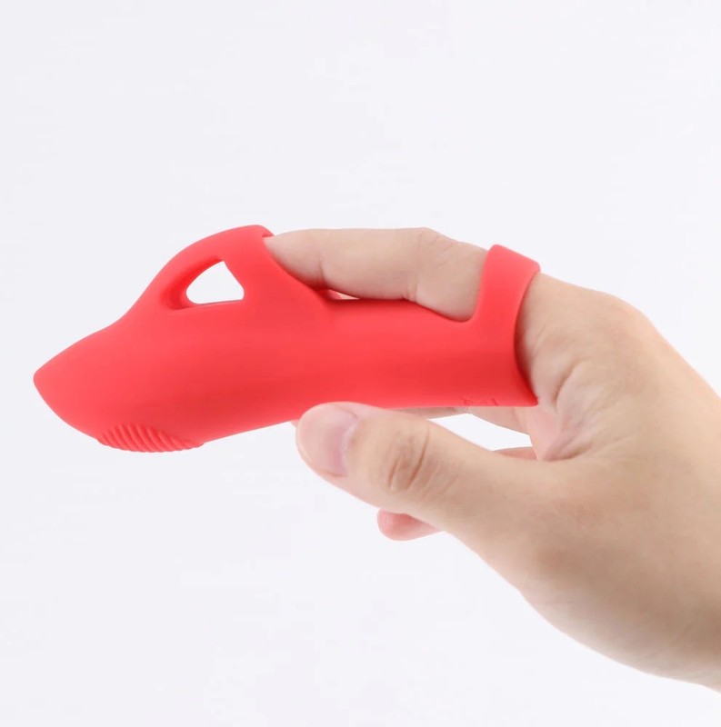 Red Liquid Silicone Finger Vibe Vibrator Massager Couple Foreplay Sex Toys gallery